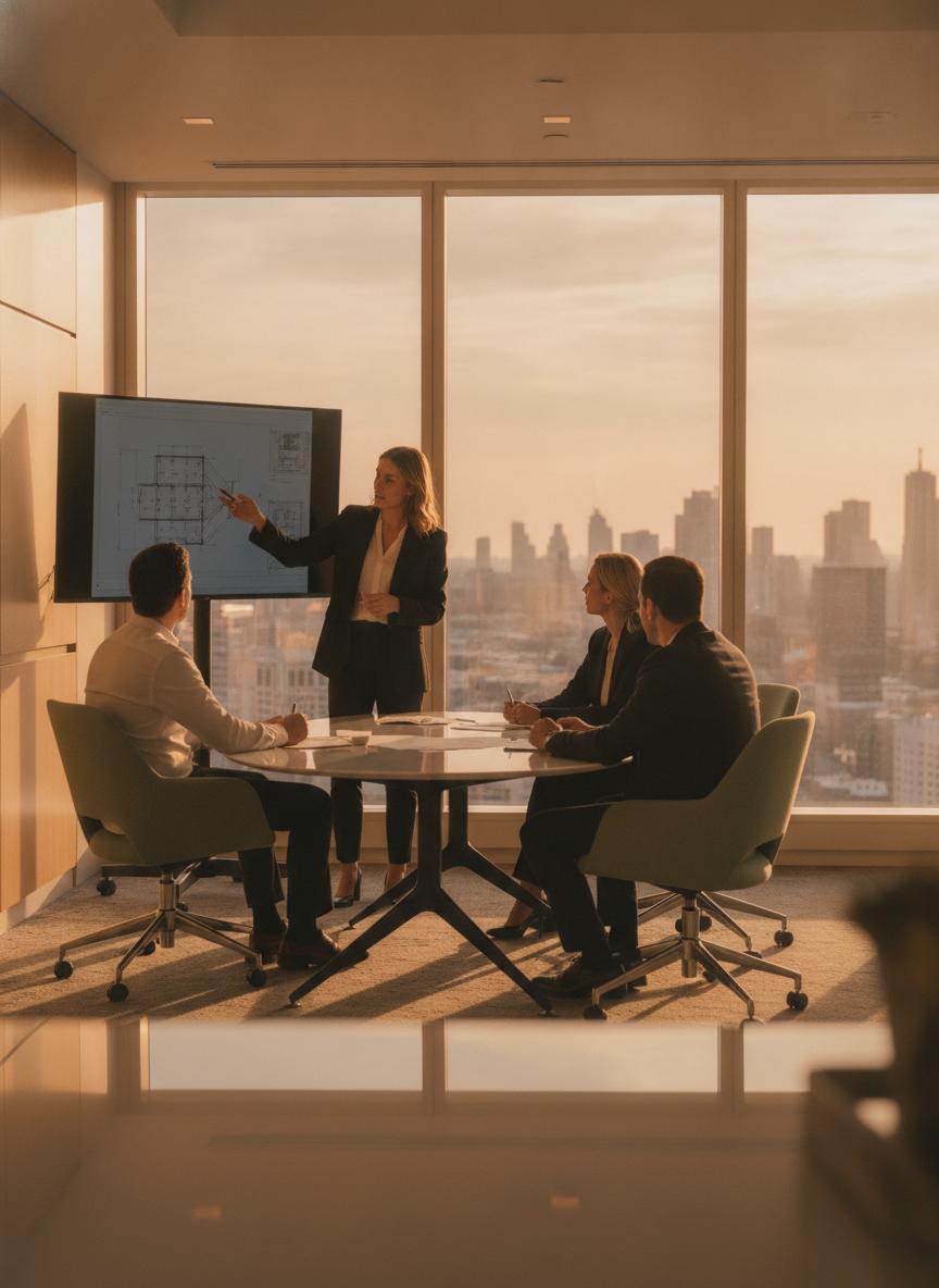 Technology leaders discussing an enterprise architecture plan