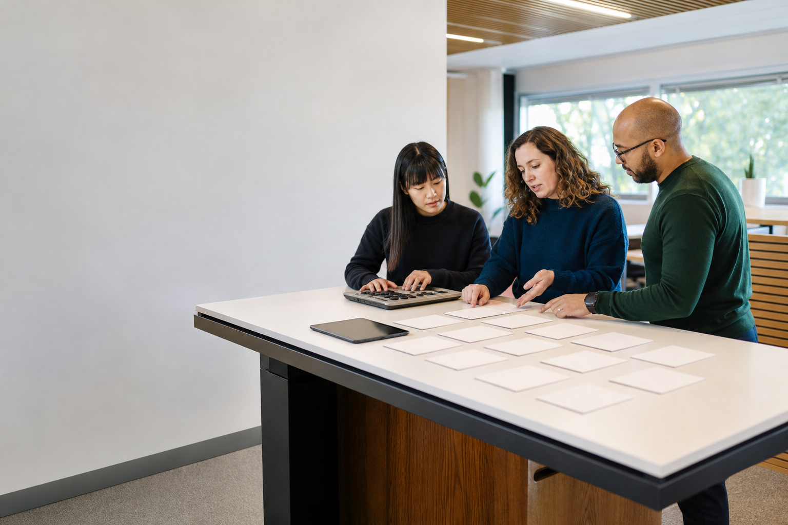 Public-service team evaluating an accessible assisted-service journey